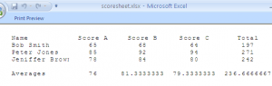 Excel Print Preview without Gridlines